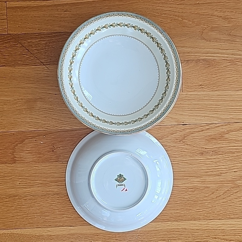 Vintage Alden by Meito Elegant Dinnerware - Gold Trim, Aqua Band 6 Rim Soup Bowl